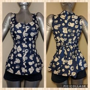 Edme & Esellte sea shells tie waist tank size 2